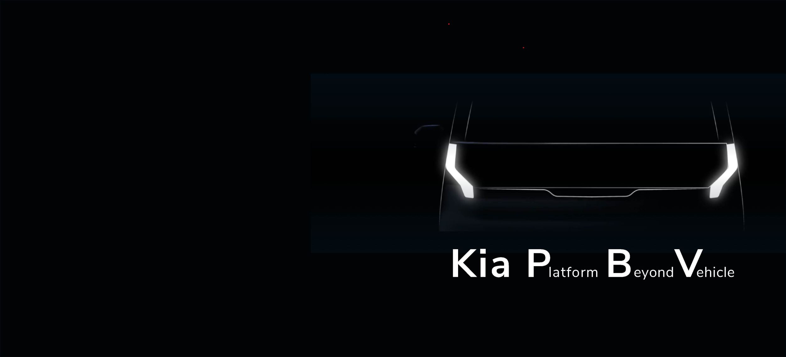 Kia PBV Strichzeichnung auf schwarzen Hintergrund